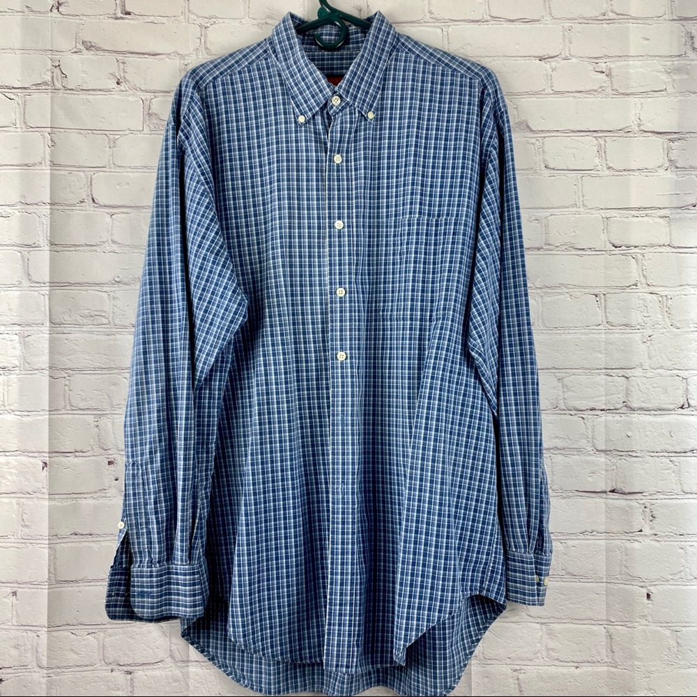 Austin Reed blue checkered shirt